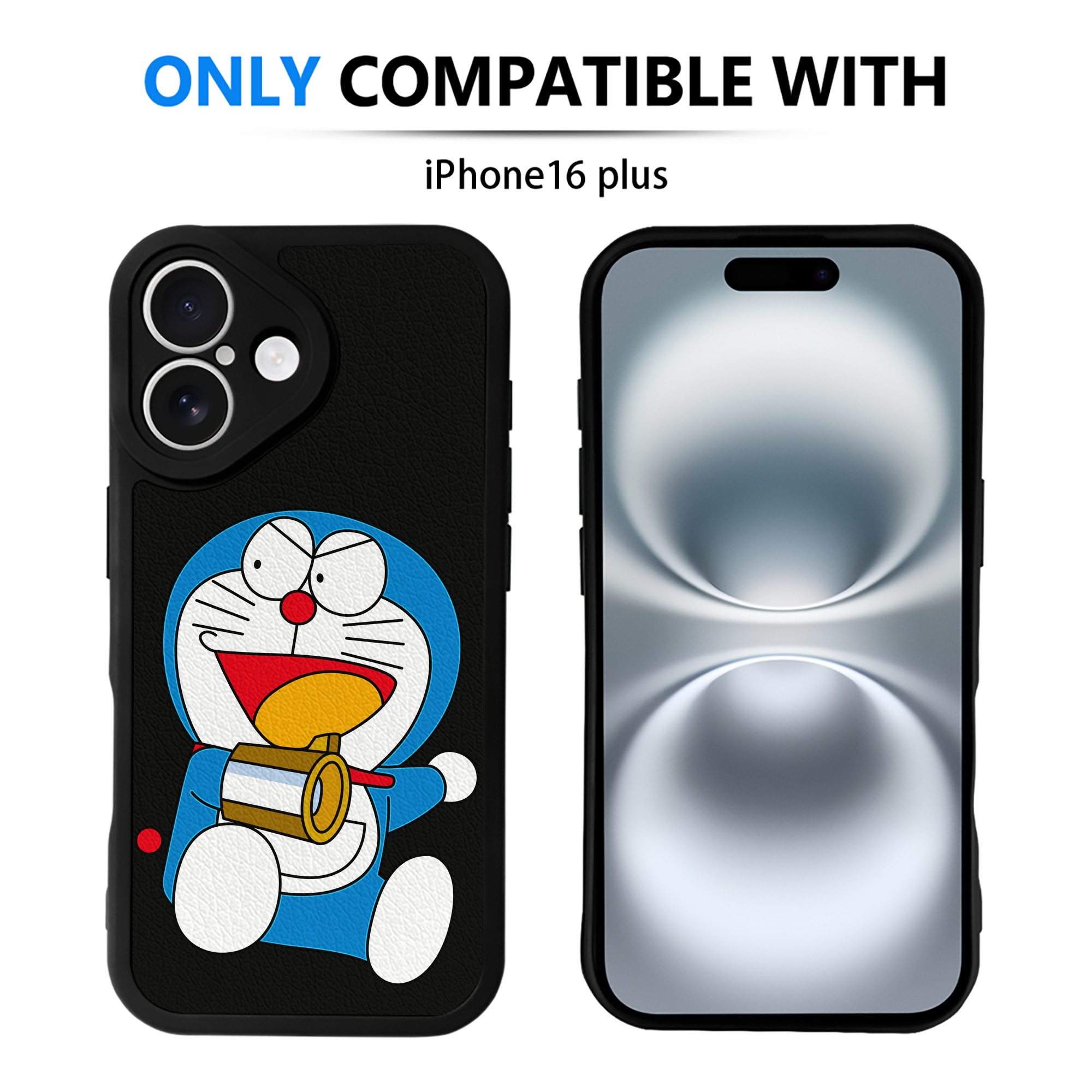 （画像用） ドラえもん Doraemon 【iPhone 16シリーズ対応】シリコンスマホケース（レザー調） 材質：シリコン